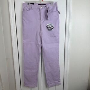 Gloria Vanderbilt Amanda Lilac Purple Embellished Slimming Jeans 8 Average NEW